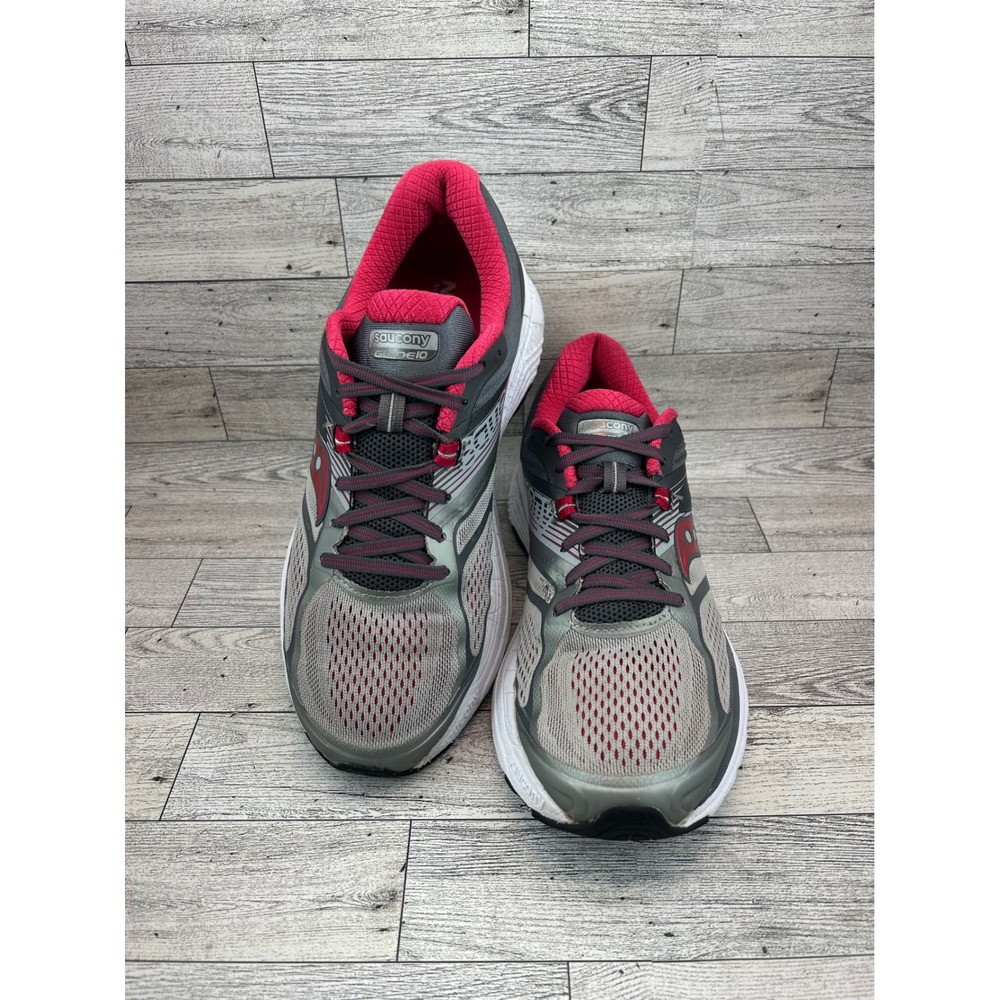 Saucony Guide 10 Women Grey Pink Running Shoes Sneakers S10350-2 Size 11
